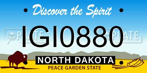 IGI0880 North Dakota License Plate