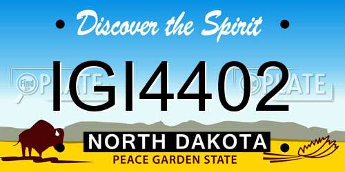 IGI4402 North Dakota License Plate