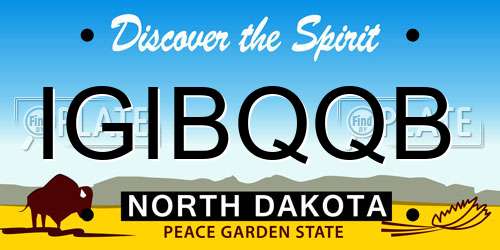 IGIBQQB North Dakota License Plate