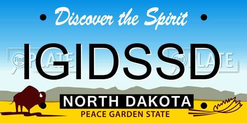 IGIDSSD North Dakota License Plate