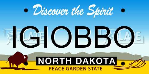 IGIOBBO North Dakota License Plate