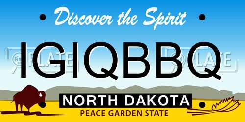 IGIQBBQ North Dakota License Plate