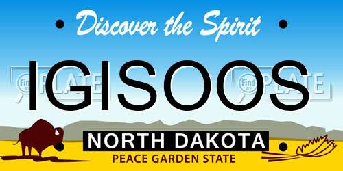 IGISOOS North Dakota License Plate
