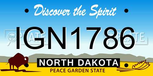 IGN1786 North Dakota License Plate