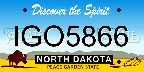 IGO5866 North Dakota License Plate