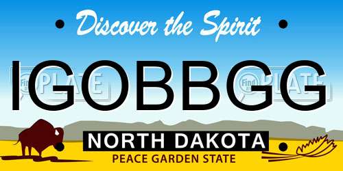 IGOBBGG North Dakota License Plate