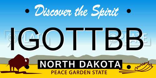 IGOTTBB North Dakota License Plate