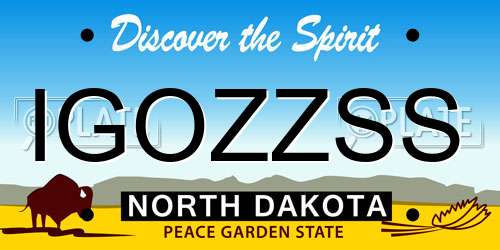 IGOZZSS North Dakota License Plate
