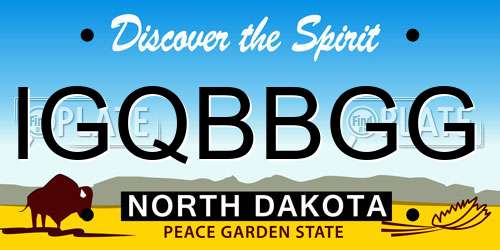 IGQBBGG North Dakota License Plate