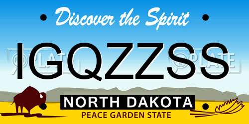 IGQZZSS North Dakota License Plate