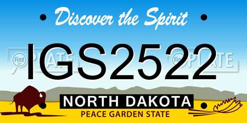 IGS2522 North Dakota License Plate