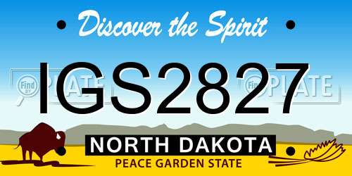 IGS2827 North Dakota License Plate