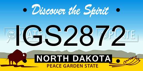 IGS2872 North Dakota License Plate