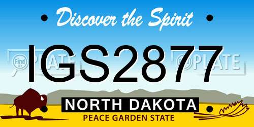 IGS2877 North Dakota License Plate