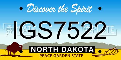 IGS7522 North Dakota License Plate