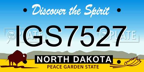 IGS7527 North Dakota License Plate