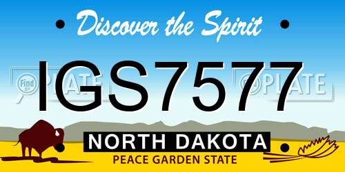 IGS7577 North Dakota License Plate