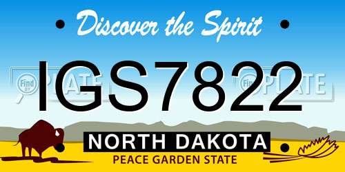 IGS7822 North Dakota License Plate