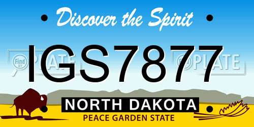 IGS7877 North Dakota License Plate