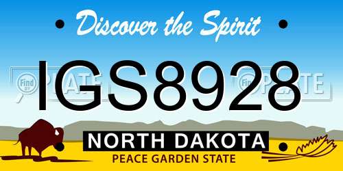IGS8928 North Dakota License Plate