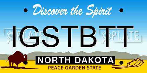 IGSTBTT North Dakota License Plate