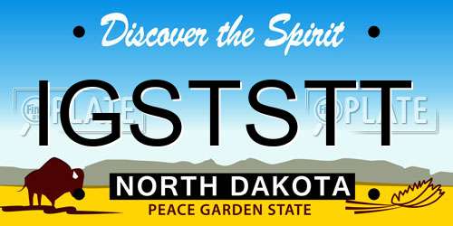 IGSTSTT North Dakota License Plate