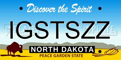 IGSTSZZ North Dakota License Plate