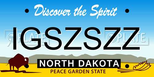 IGSZSZZ North Dakota License Plate