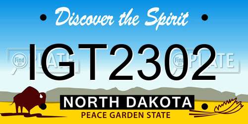 IGT2302 North Dakota License Plate