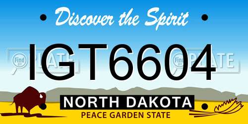 IGT6604 North Dakota License Plate