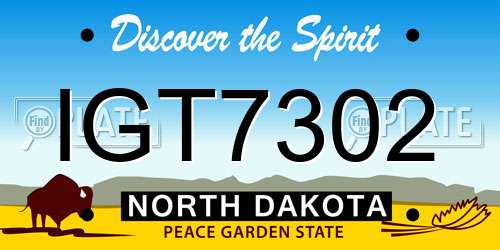 IGT7302 North Dakota License Plate