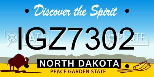 IGZ7302 North Dakota License Plate