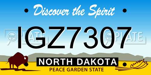 IGZ7307 North Dakota License Plate