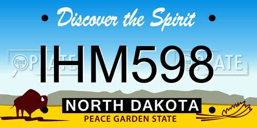 IHM598 North Dakota License Plate