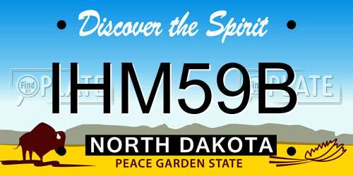 IHM59B North Dakota License Plate