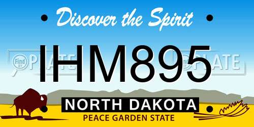 IHM895 North Dakota License Plate