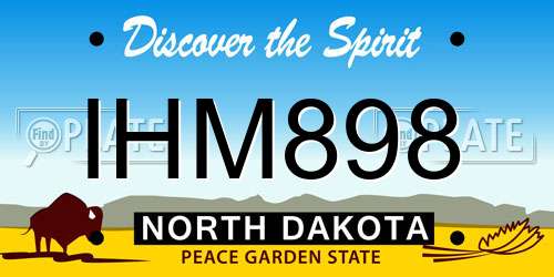 IHM898 North Dakota License Plate