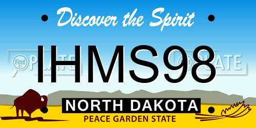 IHMS98 North Dakota License Plate