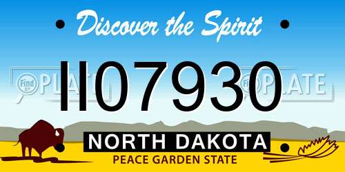 II07930 North Dakota License Plate