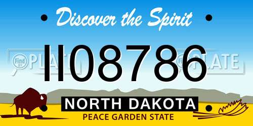 II08786 North Dakota License Plate