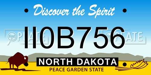 II0B756 North Dakota License Plate