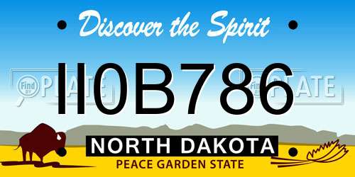 II0B786 North Dakota License Plate