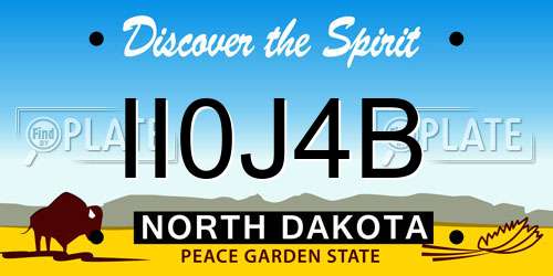 II0J4B North Dakota License Plate