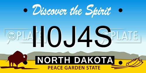 II0J4S North Dakota License Plate