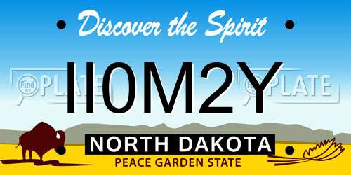 II0M2Y North Dakota License Plate