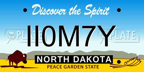 II0M7Y North Dakota License Plate