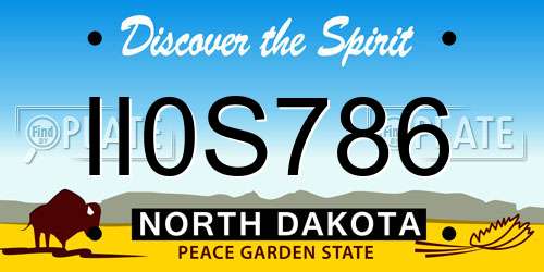 II0S786 North Dakota License Plate