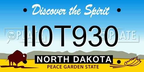II0T930 North Dakota License Plate