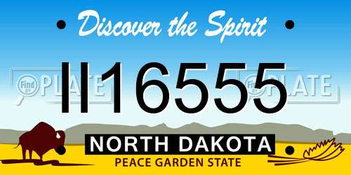 II16555 North Dakota License Plate