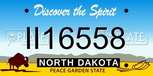 II16558 North Dakota License Plate